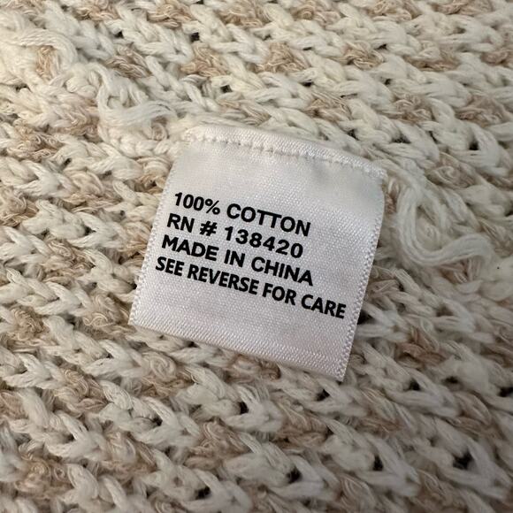 Etcetera cream & beige knit open-front cotton cardigan sweater size M - Picture 7 of 11